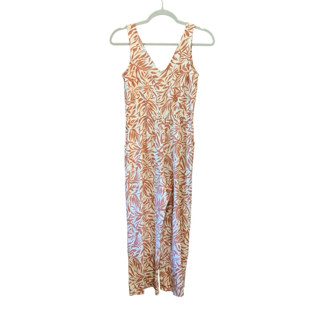 Monteau Los Angeles womens jumpsuit sleeveless size XS pockets boho linen blend - Picture 2 of 11